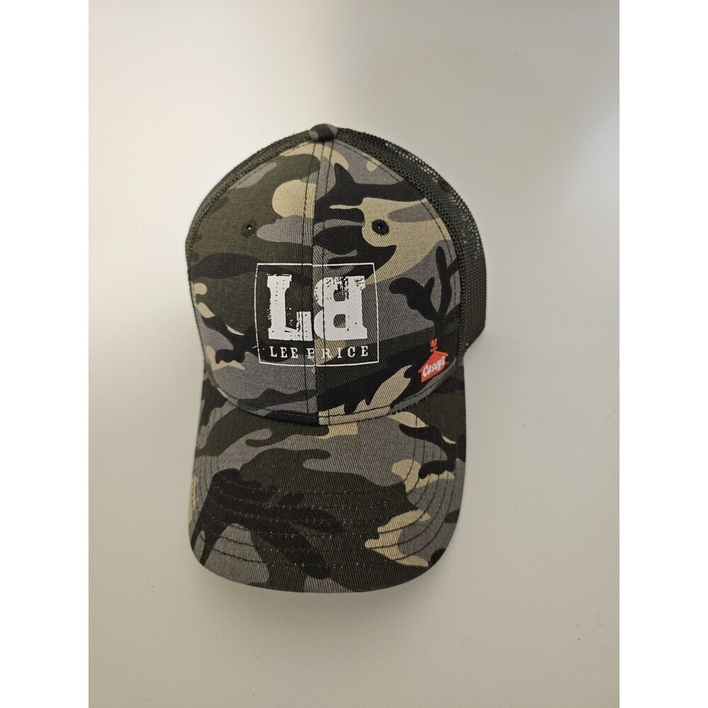 Lee Brice Casey's Green Camo Mesh Snap Back Trucker Cap Hat OSFM VGUC